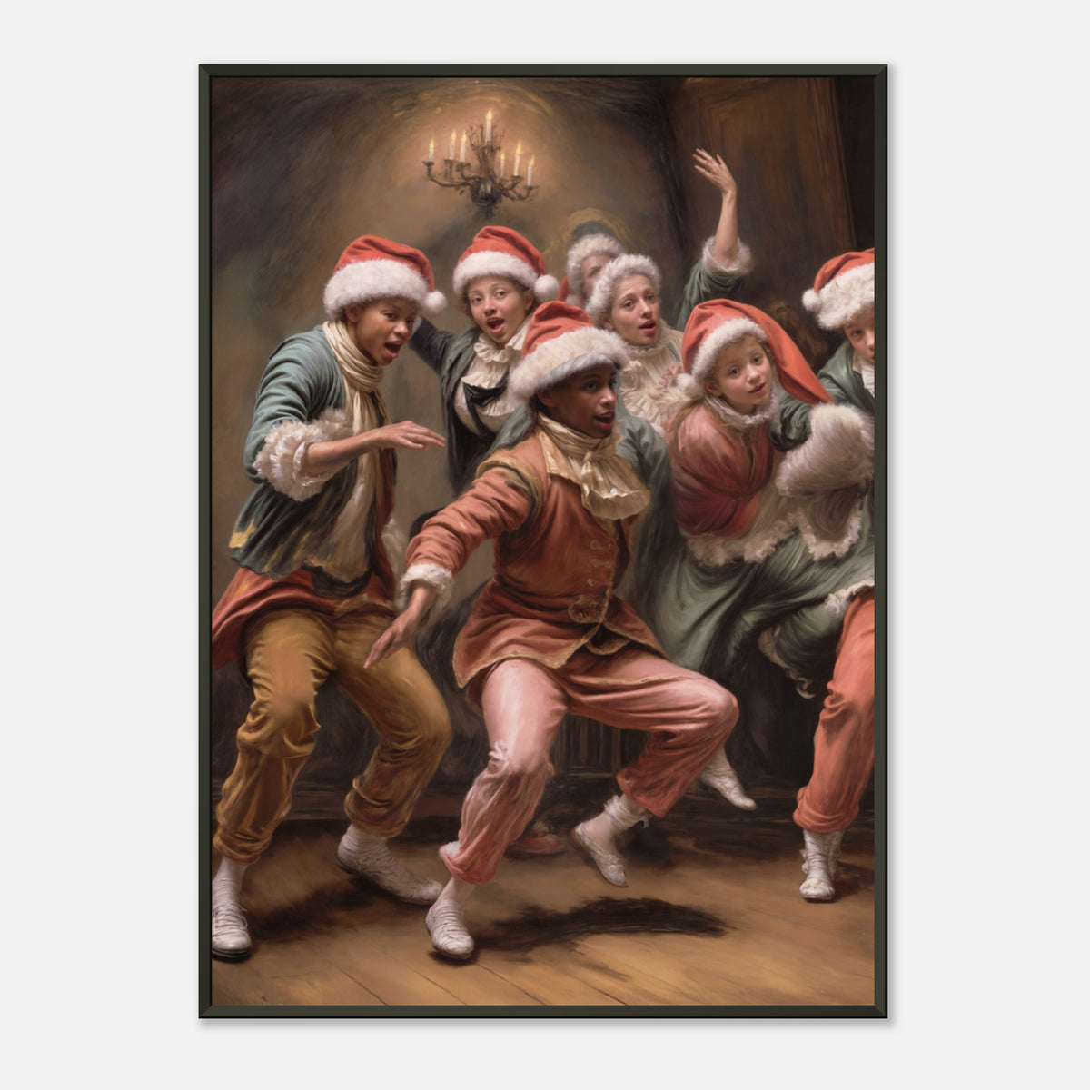 Christmas Breakdance – poster in aluminium lijst, productfoto, vooraanzicht (weergave 2)
