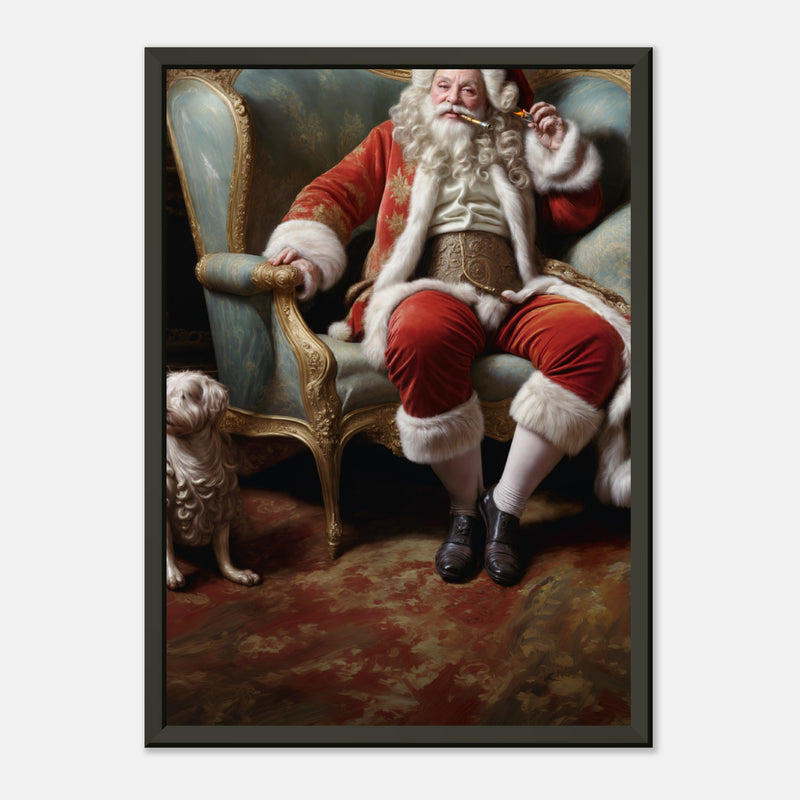 Santa Off Duty – poster in aluminium lijst, productfoto, vooraanzicht, geïnspireerd op François Boucher