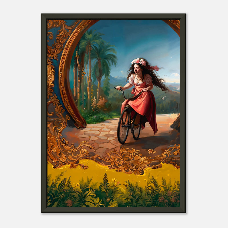 The Golden Ride – poster in aluminium lijst, productfoto, vooraanzicht, geïnspireerd op Giovanni Battista Tiepolo