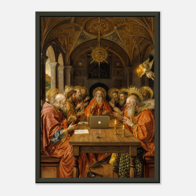 The Holy Zoom – poster in aluminium lijst, productfoto, vooraanzicht, geïnspireerd op Jan van Eyck