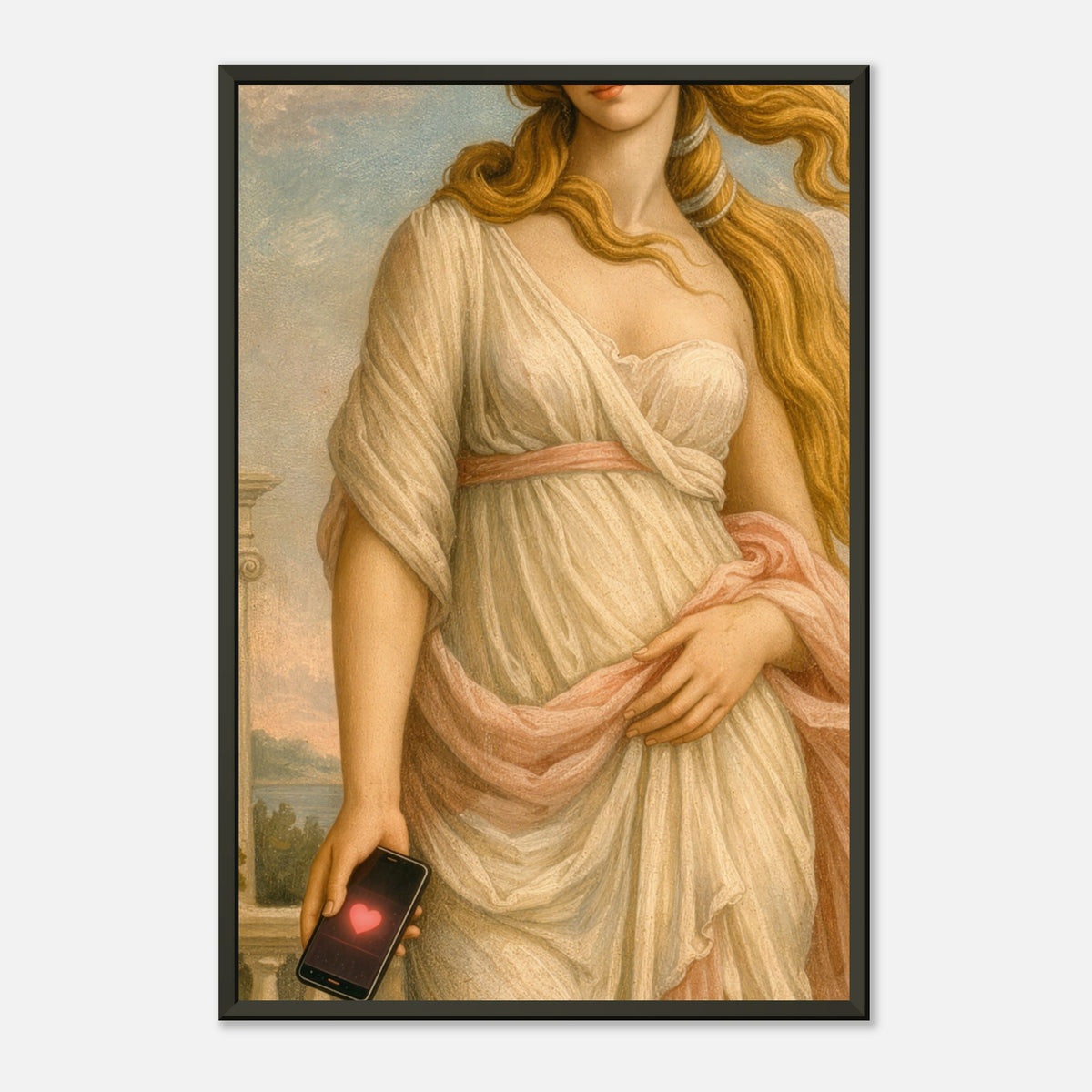 Venus Swipes Right – poster in aluminium lijst, productfoto, vooraanzicht (weergave 2)