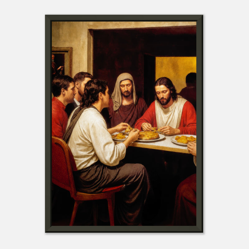 McRenaissance Supper – poster in aluminium lijst, productfoto, vooraanzicht, geïnspireerd op Leonardo da Vinci