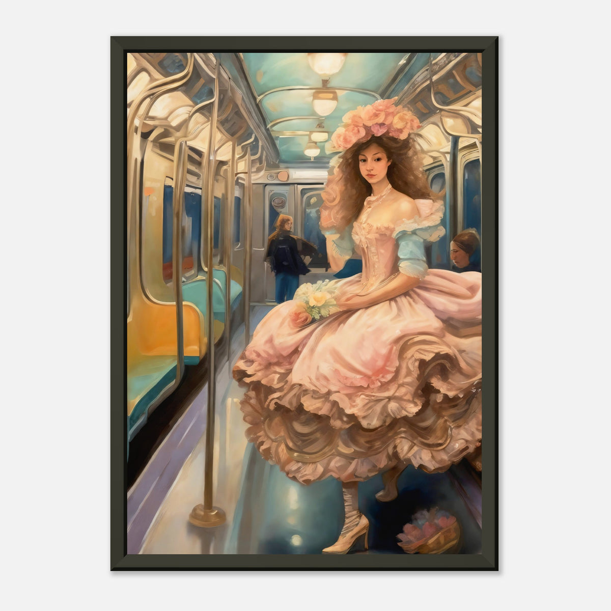 Marie on the Metro – poster in aluminium lijst, productfoto, vooraanzicht, geïnspireerd op François Boucher