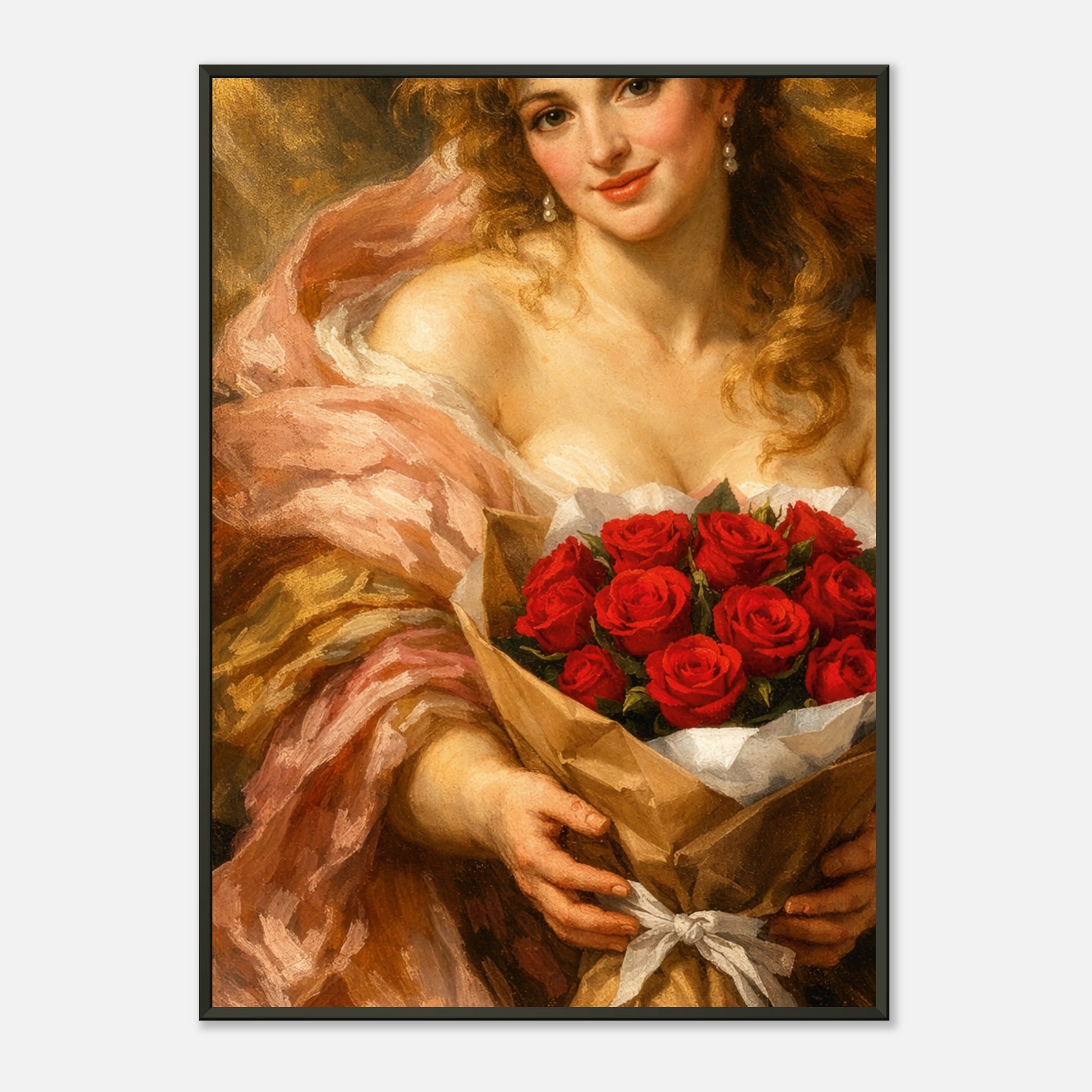 Last-Minute Roses – poster in aluminium lijst, productfoto, vooraanzicht, geïnspireerd op Peter Paul Rubens