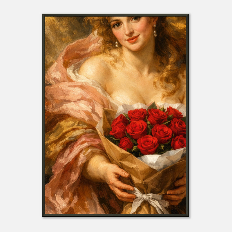 Last-Minute Roses – poster in aluminium lijst, productfoto, vooraanzicht, geïnspireerd op Peter Paul Rubens