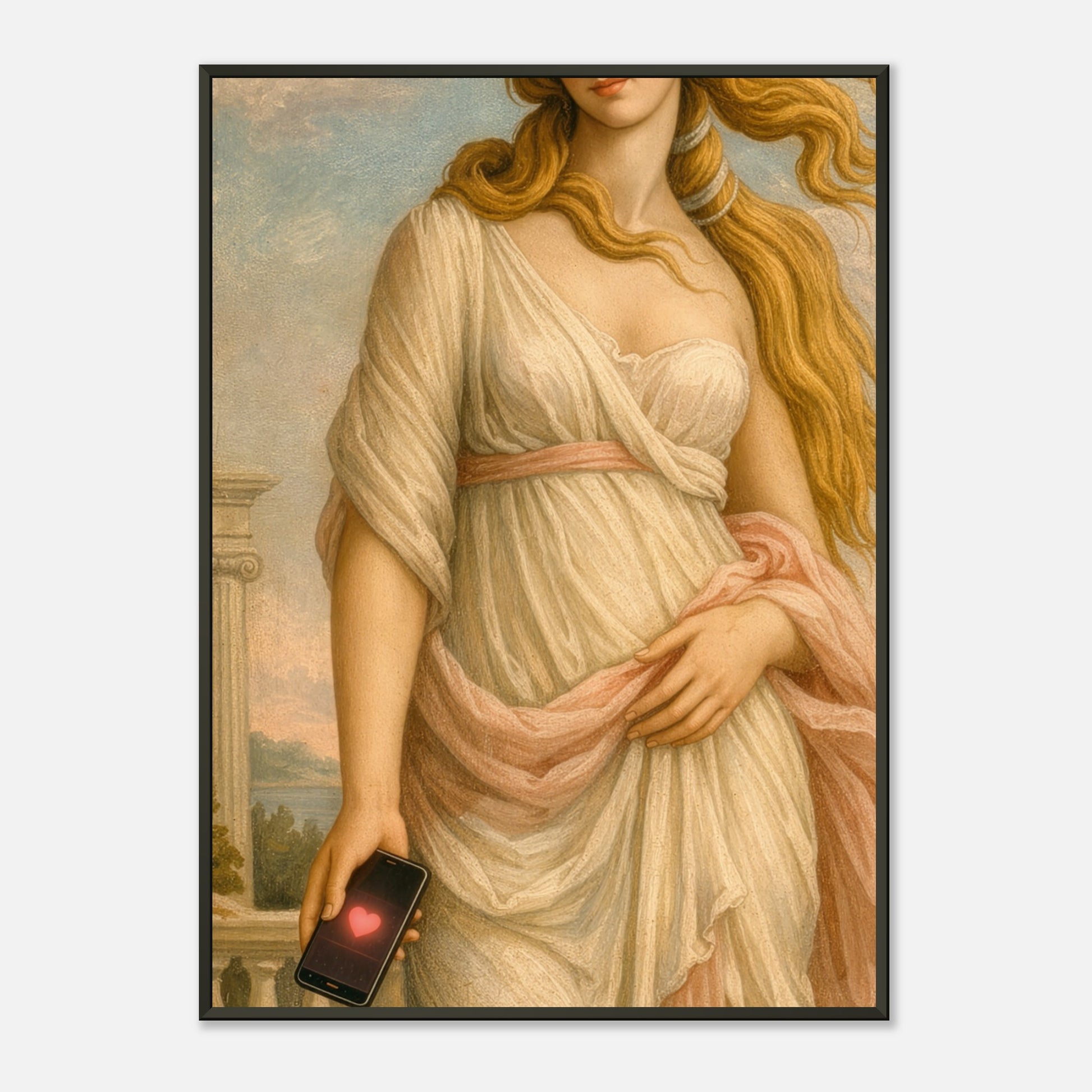 Venus Swipes Right – poster in aluminium lijst, productfoto, vooraanzicht (weergave 3)