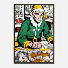 The Tired Elf – poster in aluminium lijst, productfoto, vooraanzicht (weergave 2)