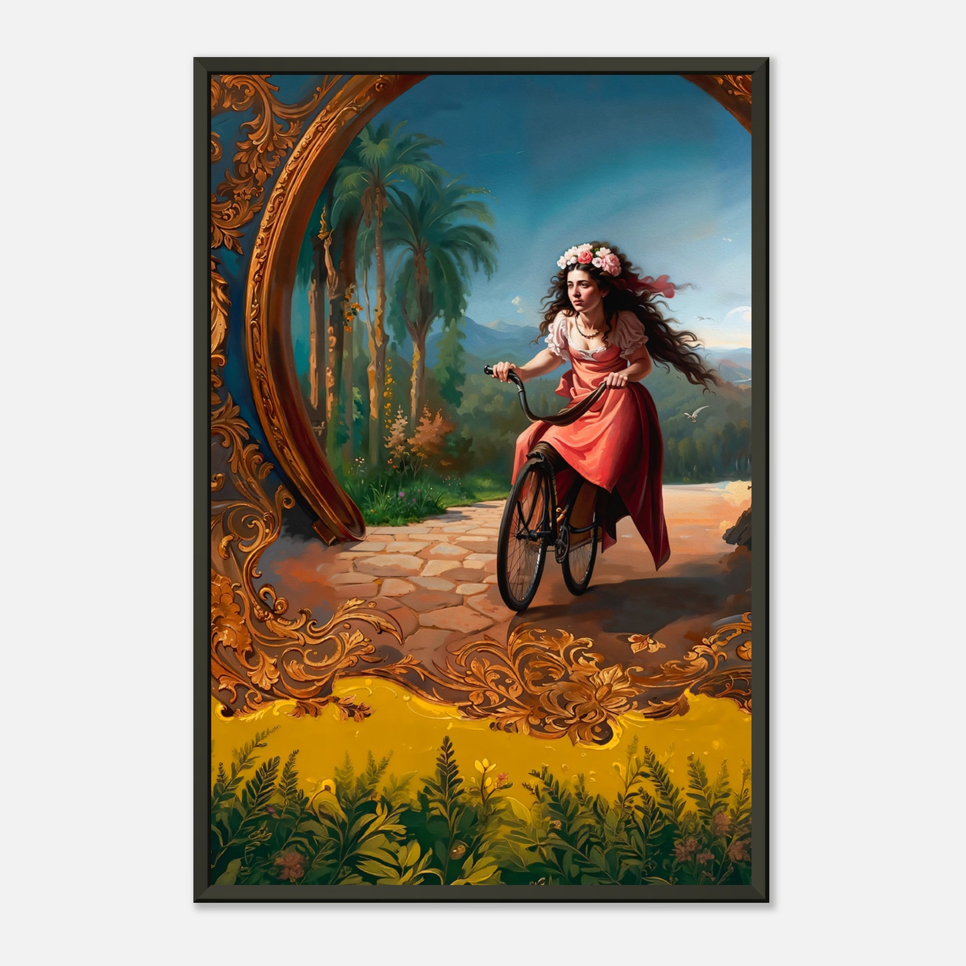 The Golden Ride – poster in aluminium lijst, productfoto, vooraanzicht (weergave 2)