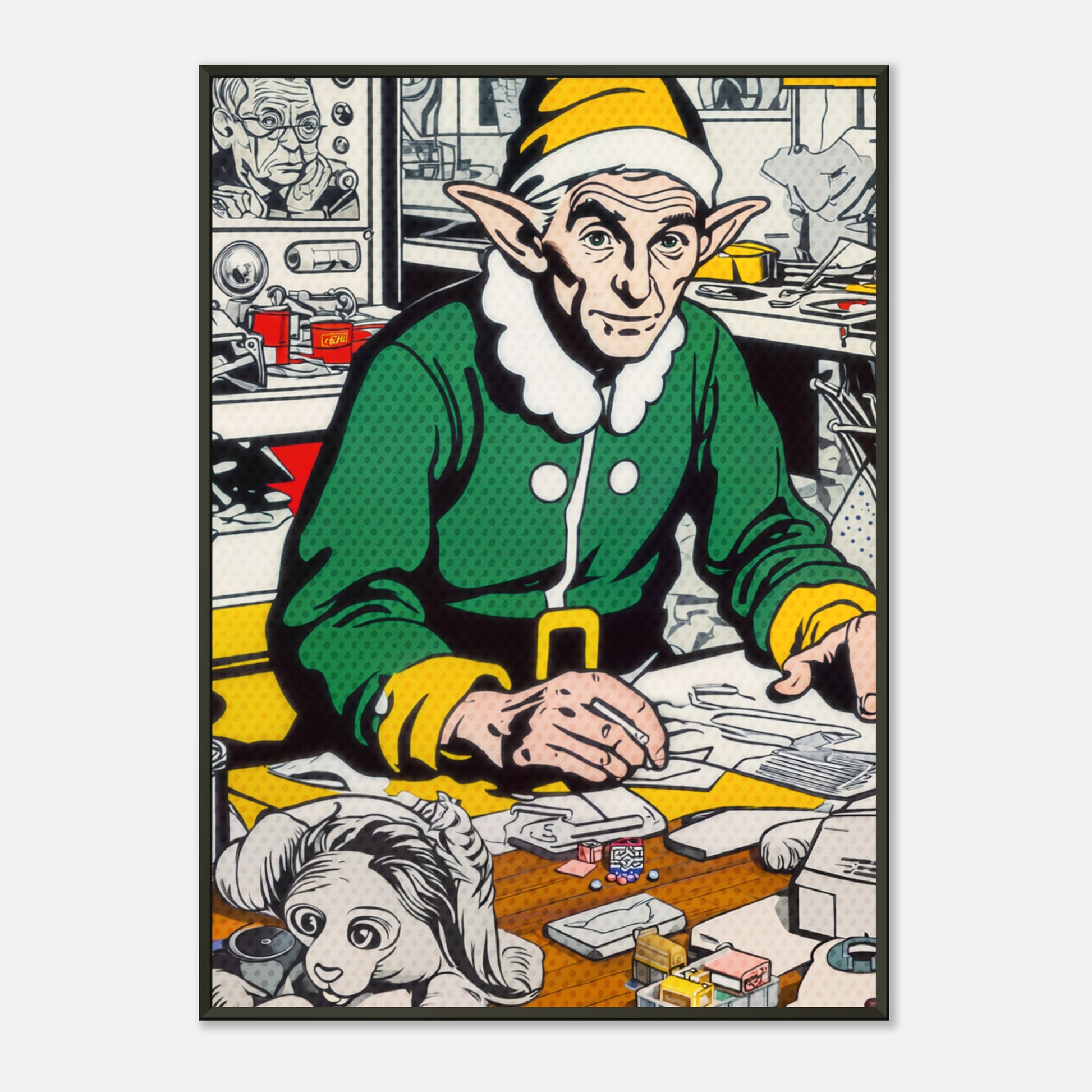 The Tired Elf – poster in aluminium lijst, productfoto, vooraanzicht (weergave 3)