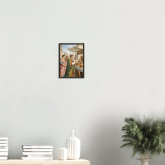 Burger Renaissance – poster in aluminium lijst boven een wit dressoir met planten