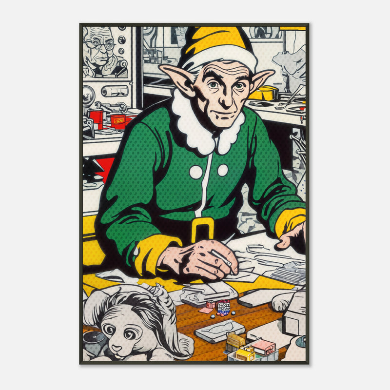 The Tired Elf – poster in aluminium lijst, productfoto, vooraanzicht (weergave 4)